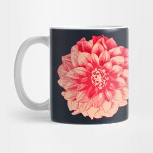 Red Orange Dahlia Flower Abstract Nature Art Mug